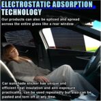 4PCS Car Side Window Sunshade, Block UV Rays Privacy Protector Car Static Cling Film Sticker, Reusable Washable Auto Shade Stickers for Heat Glare Protection, Window Film for Most Cars - Image 4