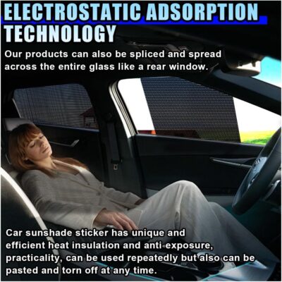 4PCS Car Side Window Sunshade, Block UV Rays Privacy Protector Car Static Cling Film Sticker, Reusable Washable Auto Shade Stickers for Heat Glare Protection, Window Film for Most Cars - Image 4