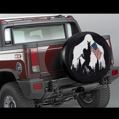 Siski American Flag Camping Spare Tire Cover Wheel Protectors Weatherproof Universal for Trailer Rv SUV Truck Camper Travel(14" fits for tire Diameter 60-69cm/23.6-27in) - Image 2