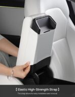 TPARTS Leather Armrest Support Cushion for All Tesla Model Y/3/X/S Tesla Armrest Decor Interior Accessories Memory Foam Console Pillow Elbow Rest Cover Pad (White) - Image 3