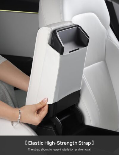 TPARTS Leather Armrest Support Cushion for All Tesla Model Y/3/X/S Tesla Armrest Decor Interior Accessories Memory Foam Console Pillow Elbow Rest Cover Pad (White) - Image 3