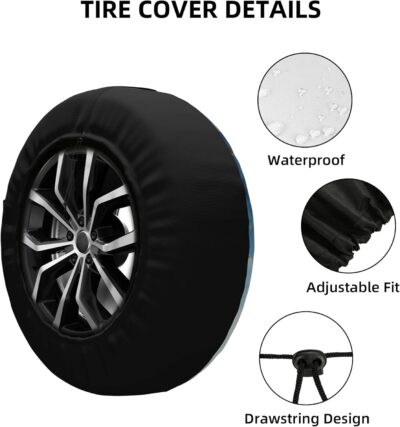 Spare Tire Cover I Go Where I'm Towed Weatherproof Universal Wheel Protectors for RV Travel Trailer Camper 14in - Image 4