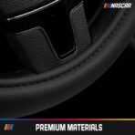 NASCAR Steering Wheel Cover, Two-Tone Red Leather Patchwork, Universal Fit 14.5"-15.5" Steering Covers for Cars, Anti-Slip, Soft Grip, Odor-Free, Trucks & SUVs, Racing Style Interior Upgrade - Image 4