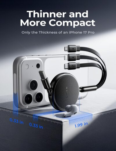 LISEN Multi Charging Cable, 3 in 1 Retractable Charging Cable, Retractable Car Charger with Type C/L/Micro USB Ports for iPhone 17 16 15 14 Pro/Samsung Galaxy S25/Kindle, Car Accessories for Women - Image 6