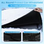 lootaan Windshield Cover for Ice and Snow - Heavy-Duty Winter Frost Guard with Side Mirror Pockets, Waterproof All-Weather Windproof Car Window Cover for Cars, Trucks, SUVs - Image 3