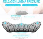 Lumbar Support Pillow for Office Chair, Memory Foam Lumbar Pillow for Lower Back Pain Relief (Grey) - Image 2