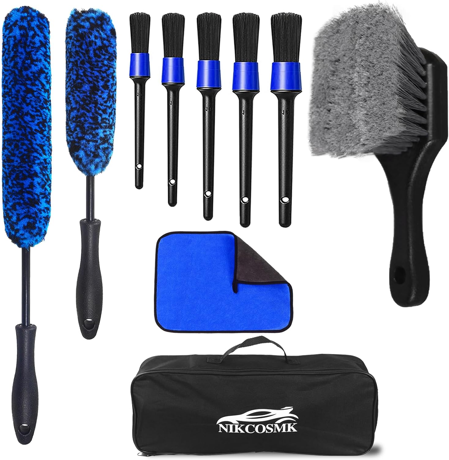 712bZ7Dp78L._AC_SL1500_.jpg NIKCOSMK 10Pcs Wheel Brush Kit for Cleaning Wheel and Tire, Wheel and Rim Brush, Car Detailing Brushes, Tire Brush, Bendable & Durable Car Wheel Rim Cleaner Brush Set,Car Cleaning Brush Supplies Kit - Image 1