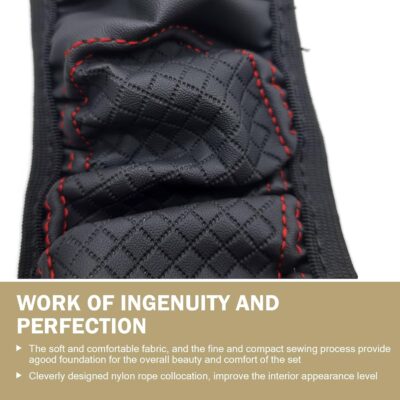 Car Steering Wheel Cover, Microfiber Leather Steering Wheel Cover，Anti-Slip Breathable Steering Wheel Protector，15 inch Universal for SUV, Truck, Van (Black&Red) - Image 4