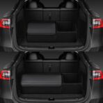 car organizers and storage for SUV,trunk organizer for sedan, leather foldable sleek box with lid,collapsible cargo bins, tool accessories containers,Collapsible Suede velvet (22 inch Covered) - Image 2