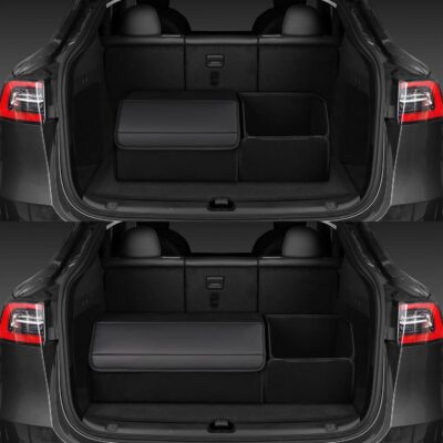 car organizers and storage for SUV,trunk organizer for sedan, leather foldable sleek box with lid,collapsible cargo bins, tool accessories containers,Collapsible Suede velvet (22 inch Covered) - Image 2