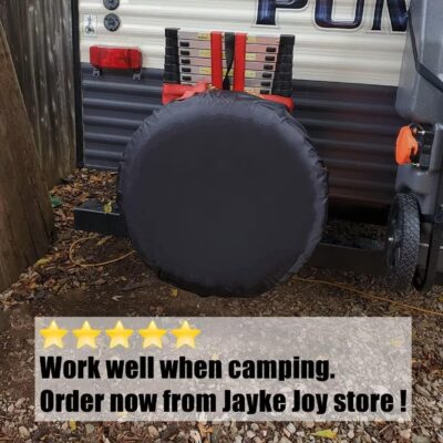 Spare Tire Cover, Black Wheel Cover Waterproof PVC Leather Dust-Proof Universal Fit for Jeep, Trailer, RV, SUV, Camper and Vehicle (15 Inch) - Image 7