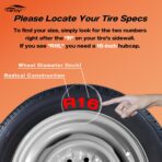 16 Inch Hubcaps Compatible with 1992-2014 Ford E150 E250 E350 Van 8 Lug Factory Steel Wheel, Snap-On Wheel Covers, Durable ABS Replacement Hubcaps Set of 4 (Black) - Image 2