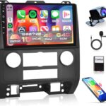 Rimoody Android 15 Car Radio Wireless Carplay for Ford Escape 2007-2012/Mazda Tribute 2007-2012, 4Core 4G+64G Car Stereo Android auto GPS 5G-WiFi EQ Bluetooth 9 Inch Touch Screen Backup Camera