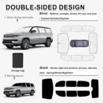 KMF 8pcs Thicken Sun Shades for Jeep Grand Wagoneer 2022-2026 Accessories,Full Car Window Covers for Windshield Side Rear, UV Block and Blackout Protect Privacy for Camping Outdoor - Image 4