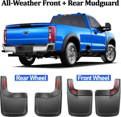 Mud Flaps Splash Guards for Ford F-250 F-350/2017-2024 Front Rear Mudflaps Mud Guard for Trucks 4PCS Set Black OEM Fender Flares No Need to Drill Holes,Easy Install - Image 5
