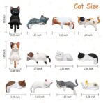 12 Pcs Cat Car Decor Dashboard Accessories, Mini Cat Figurines Cute Car Rear View Mirror Gifts, Funny Computer Monitor Desk Decorations for Women Girl - Image 3