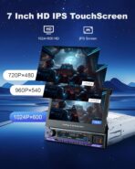 2026 Single Din Car Stereo with Wireless Apple CarPlay & Android Auto, 7-inch HD Motorized Flip Out Touchscreen Head Unit, Upgrade Type-C Fast Charge/USB/Bluetooth 5.1/DSP/AM/FM Radio Receiver - Image 8