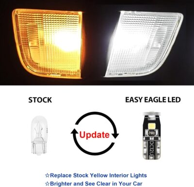 EASY EAGLE Interior Car Lights for Toyota-Sequoia-2001-2007: 18 Piece Kit White Light Bulbs - Super Bright 6000K + Install Tool - Image 2