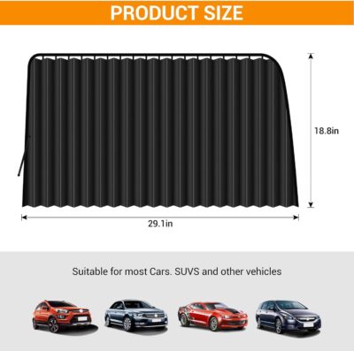 ZATOOTO Car Side Window Sun Shades - Privacy Magnetic Black 2 Pcs Covers Blinds Curtains - Auto Accessories Sunshades Keeps Cooler Screen for Baby Sleeping - Image 5