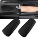 OFBAND 2PCS Elbow Pad Arm Rest for Car,Soft Leather Arm Rest Pillow with One-Piece Molding for Comfortable Support,Universal Car Accessories Car Knee Cushion Car Door Armrest Pads (Black)
