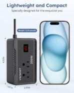 200W Car Power Inverter DC 12V to 110V AC Converter with [PD 30W & 15W] Fast Charging USB C/3.0A Dual USB Charging Ports, Car Outlet Adapter for Phone, Laptop on Road Trip (Black) - Image 4