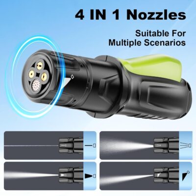 Portable Cordless Pressure Washer with Foldable 12L Water Tank, 4-in-1 Nozzles, Long-Lasting Battery, Perfect for RV, Camping Gear, Car Detailing and Pet Friendly Cleaning - Image 4