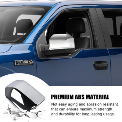 Chrome Direct Replacement Side Mirror Covers Caps for 2015-2020 Ford F150, Directly Replace Style, Not Sticker Style - Image 7