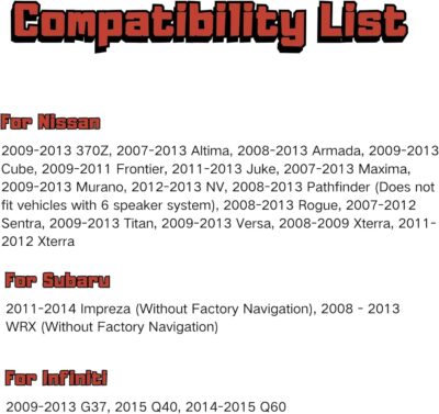 RED WOLF Car Radio Wiring Harness W/Antenna Adapter Select for 2008-2013 Nissan Armada Pathfinder Rogue, 2011-2014 Subaru Impreza Install Aftermarket 20 PIN Stereo Wire Cable Connector Adaptor - Image 2