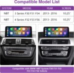 NINETOM 10.25 inch Touchscreen Wireless CarPlay Android Auto Multimedia Car Radio Receiver Compatible with BMW 3/4 Series NBT System, F30/F31/F32/F33/F34/F35/F36 (2013-2016) - Image 2
