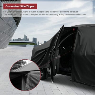 Heavy Duty Car Cover for Dodge Grand Caravan - Reinforced PU Coating,Waterproof 420D Oxford Fabric,All-Weather Protection Outdoor Car Cover, Breathable Design - Image 4