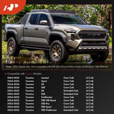 A-Premium Mud Flaps Compatible with Toyota Tacoma 2024 2025, No Drilling Required Mud Guards with Hardware Accessories, Set of 4 Front and Rear - Image 2