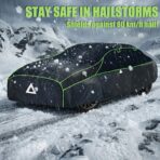 Hail Protector Car Cover, Anti Hail Thickened Multi-Layered EVA Car Cover Waterproof All Weather Protection with Car Sun Visor,Outdoor Hail Protection Cover, Fit Sedan/Coupe-Length 186-193 Inch. - Image 8