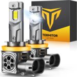 Termitor 2026 New Upgraded H11/H8/H9 Bulbs, 𝟖𝟎𝟎𝟎𝟎𝐋𝐌 𝟏𝟓𝟎𝟎% H11 Led Super Bright 6500K, 1:1 Mini Size Replace Instal Fog Beam, Plug-N-Play, 10 Years Lifespan, Pack of 2