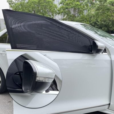 2Pack Front Car Window Screen Mesh Cover up to 40", Sunshade Anti-UV Rays, Privacy Shade Car Camping Net for Ventilation - Image 3