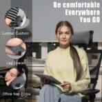 2-Pack Car Headrest Neck Pillows, 100% Cotton Fill with Adjustable Strap, Breathable Support for Driving & Travel (Gray Checkerboard) - Image 7