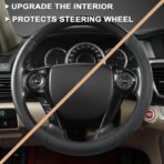 GIANT PANDA Microfiber Leather Steering Wheel Cover for Honda Accord,Civic,CR-V,HR-V,Pilot(Black-Standard Size) - Image 5