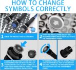 2Pcs 8MM 12V-24V LED Indicator Light with 180 Changeable Symbols, IP67 Waterproof, Pre-Wired Customizable Pilot Dash Directional Warning Lights for Car Truck Boat Marine RV Off-Road(Blue) - Image 6