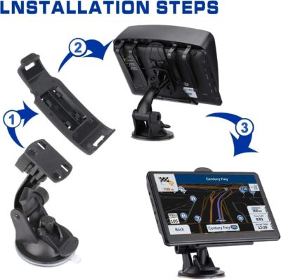 7 Inch Car GPS Navigator with 2025 USA Maps, Voice Turn-by-Turn Guidance, Lane Assistance, Speed and Red Light Warning for Vehicles,GPS Satellite Navigator with Free Lifetime Map Update, - Image 5