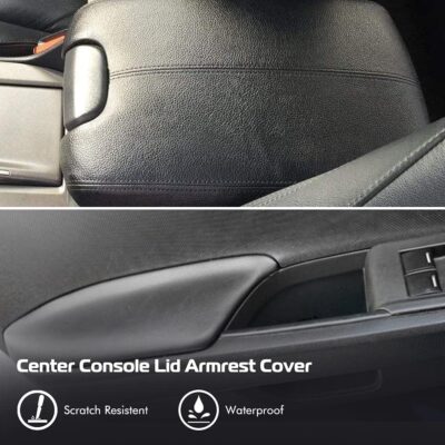 A ABIGAIL Compatible with 2008 2009 2010 2011 2012 Honda Accord Sedan Center Console Armrest Cover & Front Door Panels Armrest (Black) - Image 2