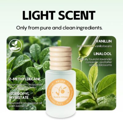 Car Air Freshener-Sunny Citrus Scent Car Fresheners Long Lasting Essential Oil Car Diffuser- Cute Car Accessories for Women Interior without Methyl Carbitol&Hexylene Glycol - Image 3