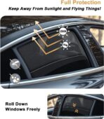 ECOZEN Car Window Sunshade for 2024-2025 2026 Toyota Tacoma Accessories - 4 Pcs Pack Side Sun Shade Magnetic Sunshade Insulate Heat & UV with Breathable Mesh - 2024-2026 Tacoma Double Cab Only - Image 6