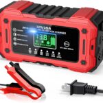 Battery Charger 15A 12V Fully Automatic Smart Trickle Car Battery Charger Maintainer with LCD Display & Temperature Compensation for Car Truck Motorcycle Lawn Mower Boat