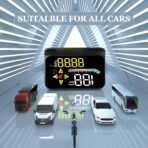 HUD M17,Heads up display OBD2 and GPS Dual System Speedometer for Car, Digital Speedometer with Speed, Travel Direction, and Overspeed Alarm, Fatigue Driving Alarm，Suitable for All car - Image 7