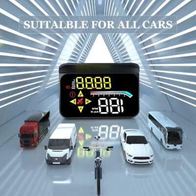 HUD M17,Heads up display OBD2 and GPS Dual System Speedometer for Car, Digital Speedometer with Speed, Travel Direction, and Overspeed Alarm, Fatigue Driving Alarm，Suitable for All car - Image 7