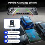 Mirror Dash Cam,Rear View Mirror Camera,10'' Smart Touch Screen,Dash Camera for Cars,G-Sensor,Loop Recording,Car Camera with Free 32GB Card - Image 3