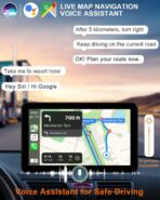 Wireless CarPlay Screen Android Auto for Car, 7" Touch Screen Naivgation Portable Car Stereo CarPlay Bluetooth Mirror Link, Siri, AirPlay, AUX, Voice Assistant for All Vehicles Upgrade - Image 3