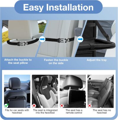 Car Backseat Organizer with Table Tray(2-Pack) 9 Storage Pockets Backseat Car Organizer and storage with Tablet Holder, Kick Mats Back Seat Cover for Kids family Road Trip Essentials Travel - Image 6