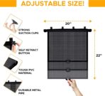 EcoNour Window Shades for Car Baby (2 Pack) | Retractable car Window Shade for Baby for Sun Protection for Kids, Passengers & Pets in The Back Seat | Car Window Covers for Trucks | (20”x22”) - Image 6