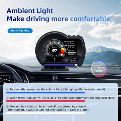 ARTILAURA OBD2+GPS Dual Mode Smart Gauge, OBD2 GPS Head-Up Display (HUD) - Driving Data Monitor (Speed, RPM, Fuel, Temp) | Fault Code Scanner, Alerts, 10 Interface | 2 Installation Ways for Cars - Image 6