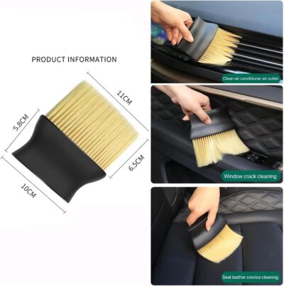 10pcs Auto Car Detailing Brush Set,Car Interior Cleaning Kit,Including 5pcs Car Detailing Brushes, 3pcs Wire Brush and 2pcs Different Soft Bristle dusting Brush for car Interior. - Image 5